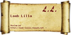 Leeb Lilla névjegykártya